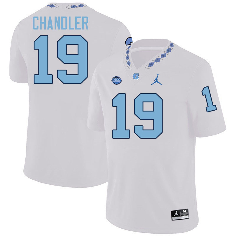 #19 Ty Chandler North Carolina Tar Heels Jerseys,Apparels,Uniforms Stitched-White